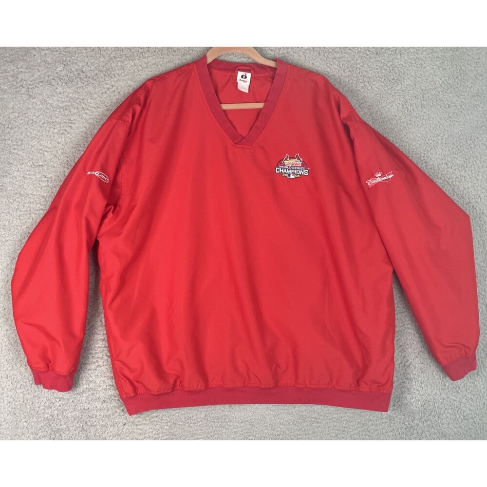 VTG St Louis Cardinals Windbreaker 2006 World Series Budweiser Mens XL Red MLB